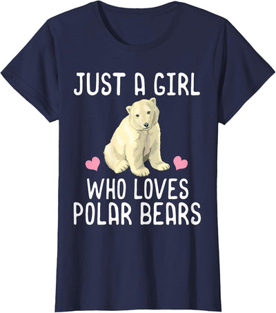 Just A Girl Who Loves Polar Bears T-Shirt Polar Bear Gift T-Shirt