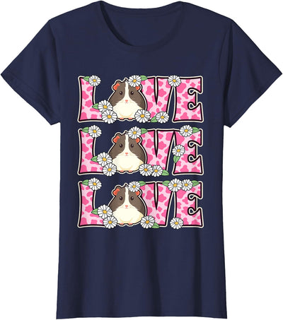 Love Guinea Pig Lover Outfit Women Girl Kids Cute T-Shirt