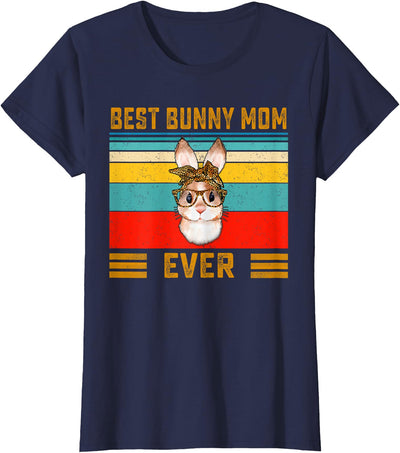 Best Bunny Mom Ever Retro Bandana T-Shirt