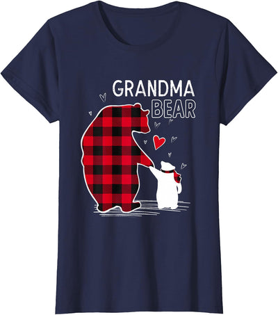 Papa Mama Bear Grandma Bear Christmas Pajama Red Buffalo T-Shirt