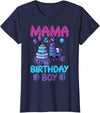 Birthday Party Shirts For Men Women Kids Mama of Birthday Boy Llama Pinata Party Family Match Women T-Shirt - Navy Blue