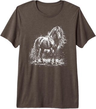 Horse Tee Horse Premium Tri-Blend T-Shirt - Brown