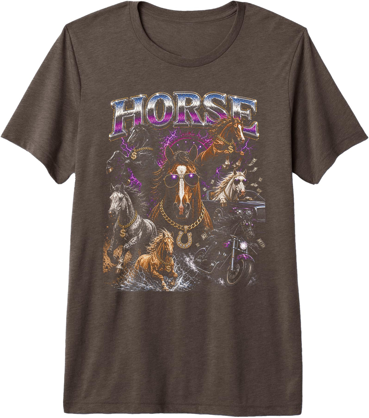 Horse Premium Tri-Blend T-Shirt - Brown