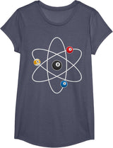 Cool Billiard Design For Men Women Atom Cue Ball Sport Game T-Shirt - Girls Heather Blue