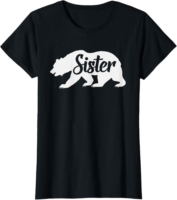 Matching Family Bear Gifts Sister Bear To Go With Mama and Papa Bear T-Shirt - Black
