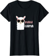funny Mama Llama Co. Mama Llama, llama wearing sunglasses gift for women T-Shirt - Black