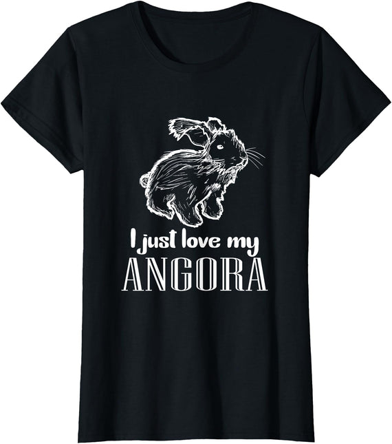 I Just Love My Angora Rabbit Bunny Rabbit T-Shirt in Black