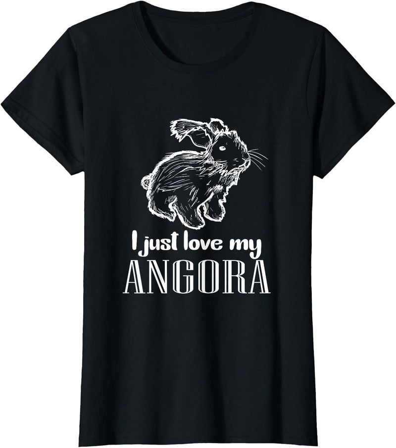 I Just Love My Angora Rabbit Bunny Rabbit T-Shirt in Black