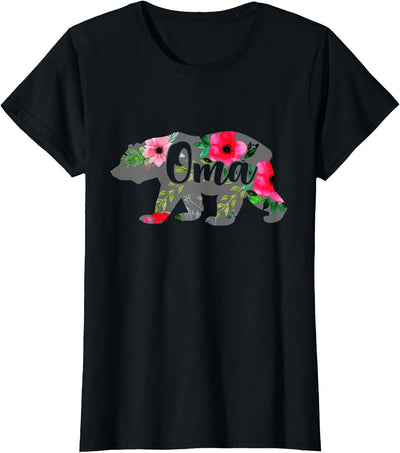 Oma Mama Bear Grandma Gift Floral T-Shirt