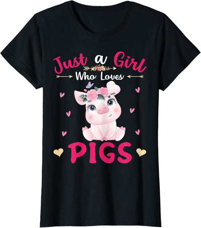 Just A Girl Who Loves Pigs Cute Pigs Lover Girls Kids T-Shirt