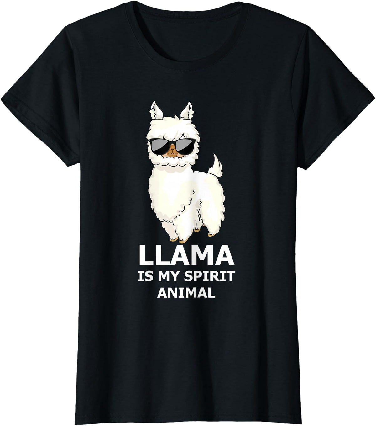 Llama Is My Spirit Animal - Funny Llama T-Shirt - Black