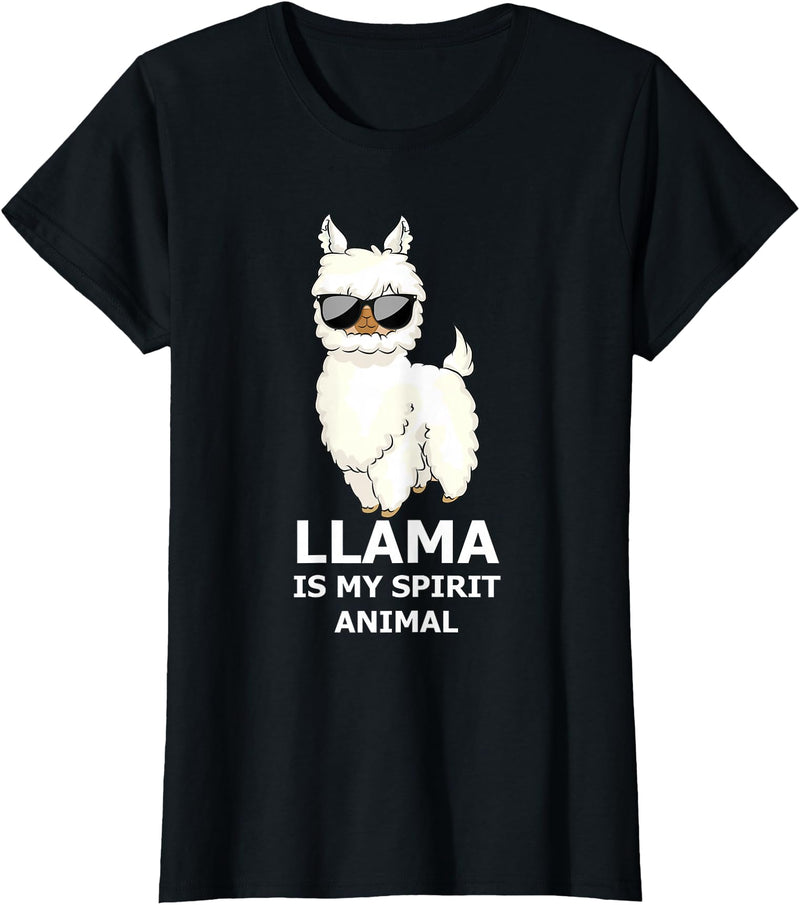 Llama Is My Spirit Animal - Funny Llama T-Shirt - Black