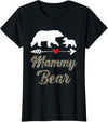 Bear Family Matching Leopard Happy Mother's Day Womens Mammy Bear Leopard Fun Mother's Day Bear Cub Matching Family T-Shirt - Black