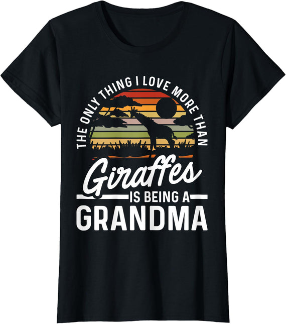 Giraffes Outfits For Grandmas Giraffe Grandma T-Shirt - Black