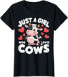 Cows for awesome Girls Farmer Cute Cow Just a Girl Who Loves Cows T-Shirt - Black