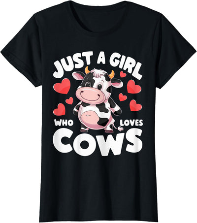 Cows for Awesome Girls Farmer Cute Cow Just a Girl Who Loves T-Shirt
