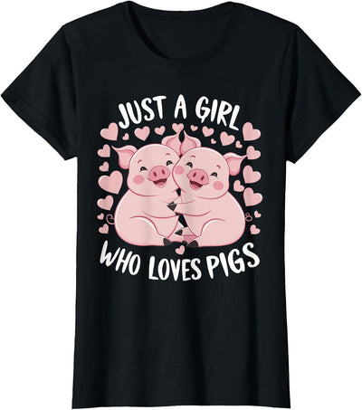 Just a Girl Who Loves Pigs Cute Pig T-Shirt