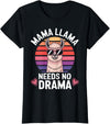 Cute Llamas Mom Funny Llama Designs Mama Llama Funny Llama T-Shirt - As Pictured