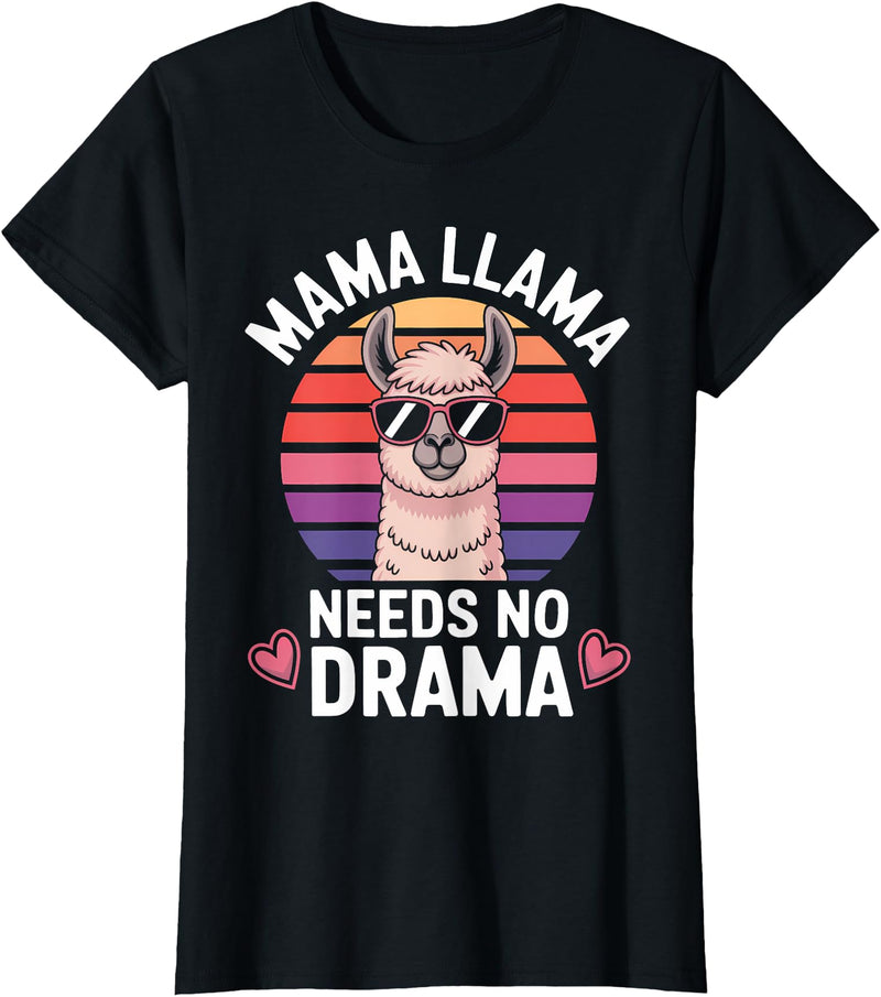 Cute Llamas Mom Funny Llama Designs Mama Llama Funny Llama T-Shirt - As Pictured
