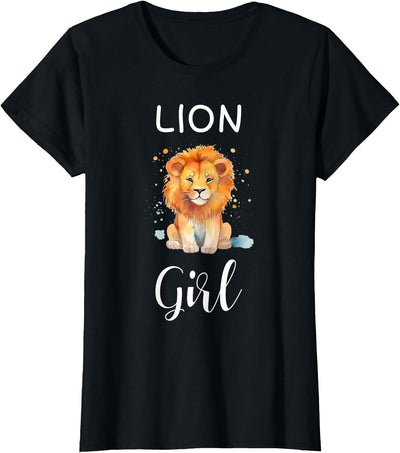 Funny Lion Girl Artistic Cute Animal Lion Lover T-Shirt