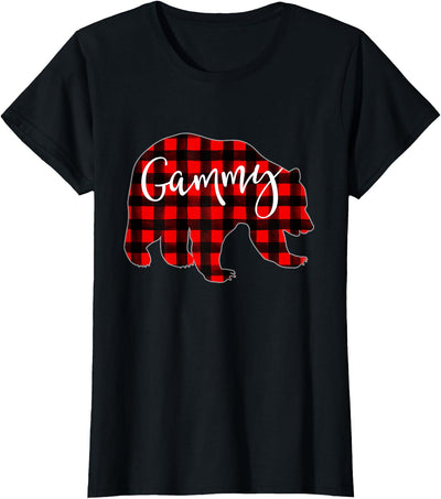 Red Plaid Matching Family Bear Christmas Buffalo T-Shirt