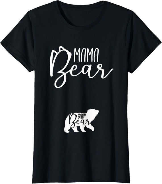 Awesome Matching Family Outfits Baby Bear - Mama Mommy New Mom Pregnancy Announcement Gift T-Shirt - Black