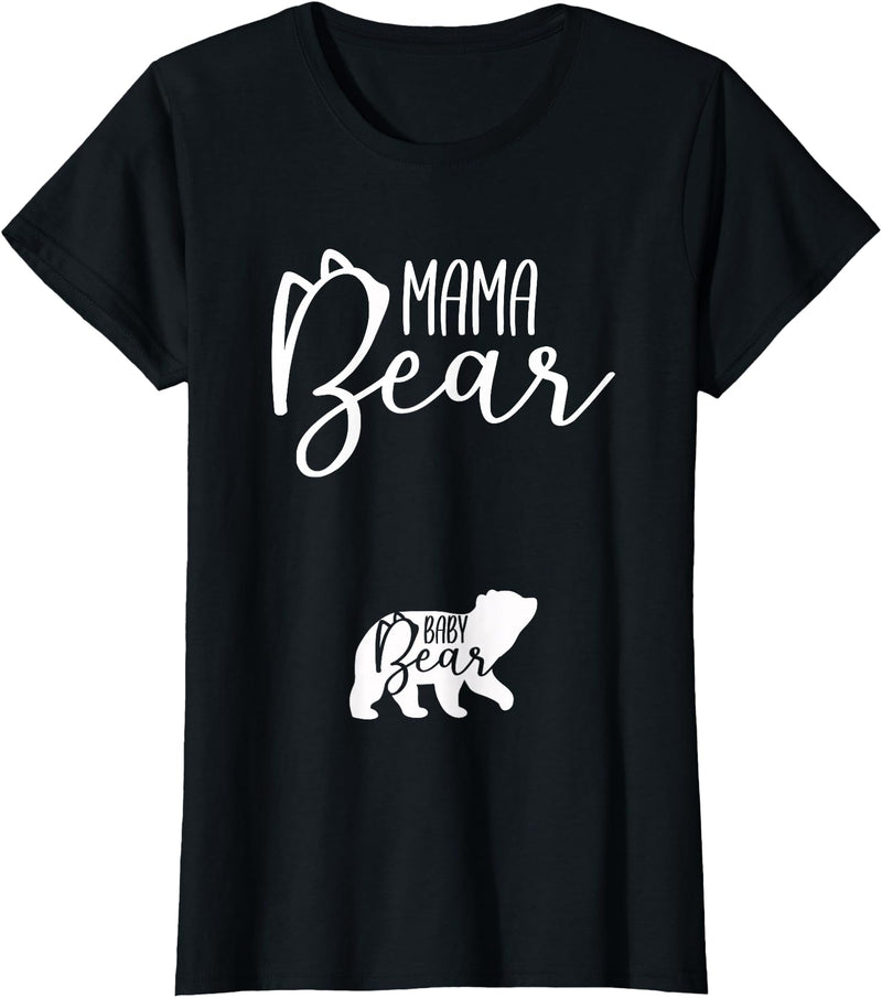 Awesome Matching Family Outfits Baby Bear - Mama Mommy New Mom Pregnancy Announcement Gift T-Shirt - Black