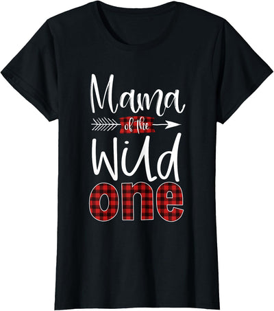 Mama of the Wild One Buffalo Plaid Lumberjack 1st Birthday T-Shirt