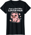 Pig Lover Shirts For Men Women Kids Just A Girl Who Loves Pigs Cute Hog Swine Toddler Girls Kids T-Shirt - Black