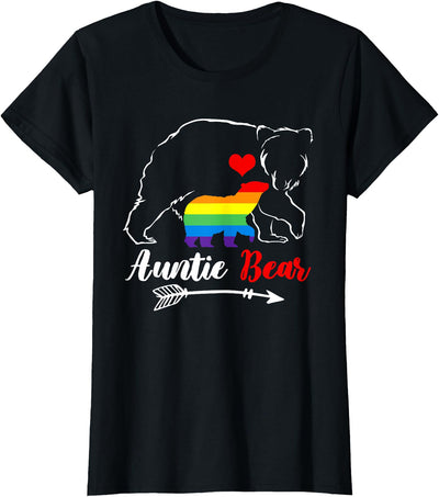 LGBT Auntie Bear Aunt Gay Pride Proud Mom Mother's Day T-Shirt