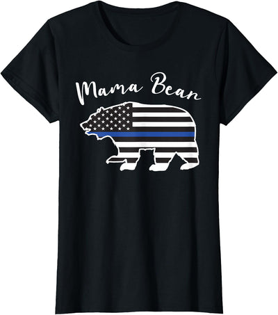 Womens MAMA BEAR | Police Flag Womens Police Mom Gift T-Shirt