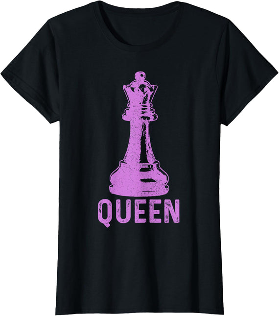 Chess Player Apparel Co. Chess Queen Vintage Halloween Chess Player T-Shirt - Black
