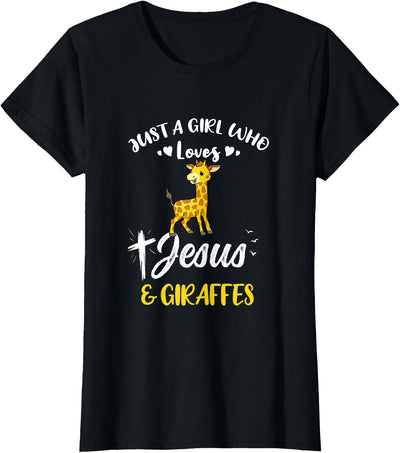 Just A Girl Who Loves Jesus And Giraffes T-Shirt