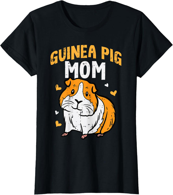 Guinea Pig Shirts For Men Women Kids Gift Guinea Pig Mom Cute Cavy Mama Mommy Mothers Day Animal Women T-Shirt - Black