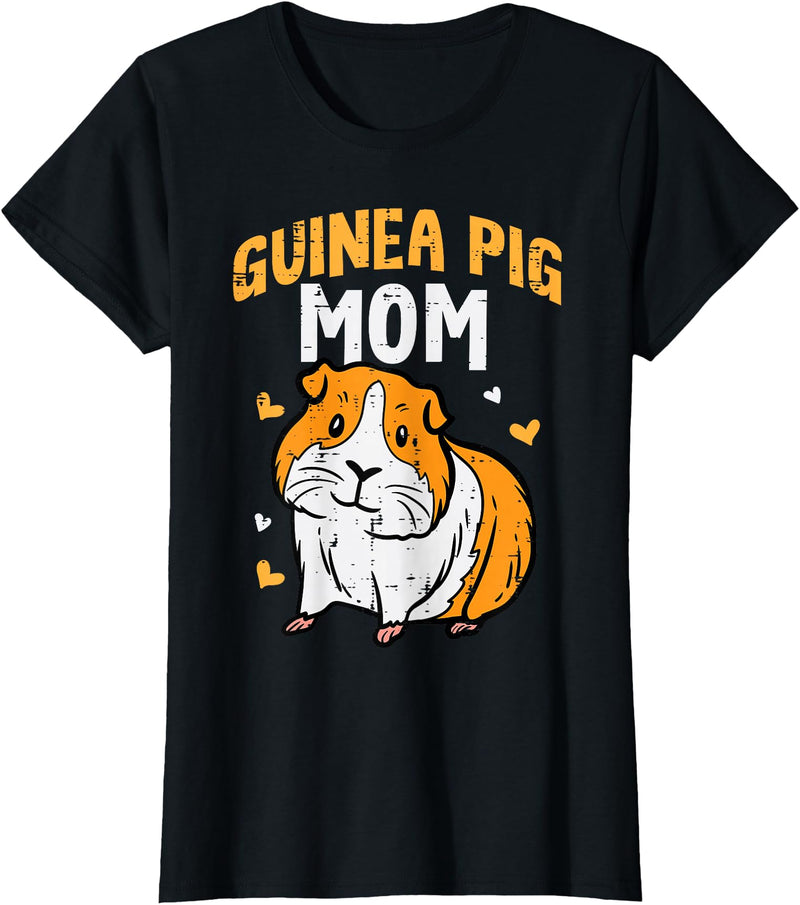 Guinea Pig Shirts For Men Women Kids Gift Guinea Pig Mom Cute Cavy Mama Mommy Mothers Day Animal Women T-Shirt - Black