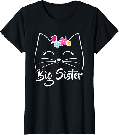 Best Cat Humor Tees & Gifts Big Sister Cute Kitty Cat Lover Pets T-Shirt