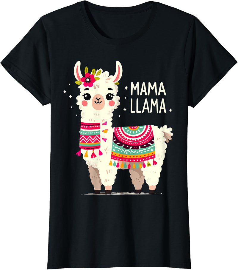 Magical and Funny Llama lover Gifts Mama Llama Mother's Day Birthday Party Mom Alpaca Llama T-Shirt - Black