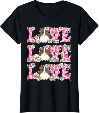 Love Guinea Pig Lover Outfit Women Girl Kids Cute T-Shirt