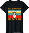 Best Bunny Mom Ever Leopard Print Rabbit Bandana T-Shirt in Black