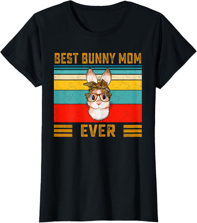 Best Bunny Mom Ever Retro Bandana T-Shirt