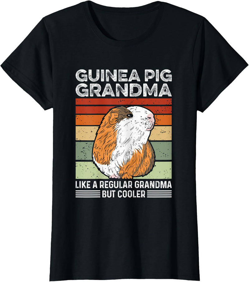 Humor Guinea Pig Design Piggy Design for your Guinea Pig Grandma T-Shirt - Black