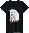 Mama Polar Bear and Baby Cub for Girls and Women T-Shirt - Black