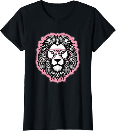 Cute Pink Lion Wild Animal Lion Lover Women Girls T-Shirt