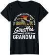 Giraffes Outfits For Grandmas Giraffe Grandma T-Shirt - Navy Blue