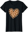 EDILILU Cute Animal Pattern Giraffe Heart Women Girls T-Shirt - Navy Blue