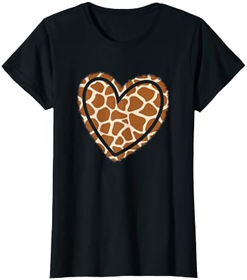 Cute Animal Pattern Giraffe Heart Women Girls T-Shirt