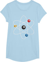 Cool Billiard Design For Men Women Atom Cue Ball Sport Game T-Shirt - Girls Baby Blue