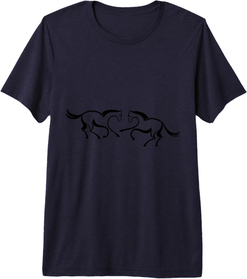 Clothing25 Horses! Premium Tri-Blend T-Shirt - Straight - Navy Blue