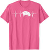BoredKoalas Farming Farm Shirts Farmer Gifts Pig Heartbeat Pulse Farm Animal Farming Life Farmer Gift T-Shirt - Pink Heather