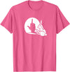 Funny Rabbit Shadow Hand Middle Finger Sign the Finger Bunny T-Shirt in Pink Heather